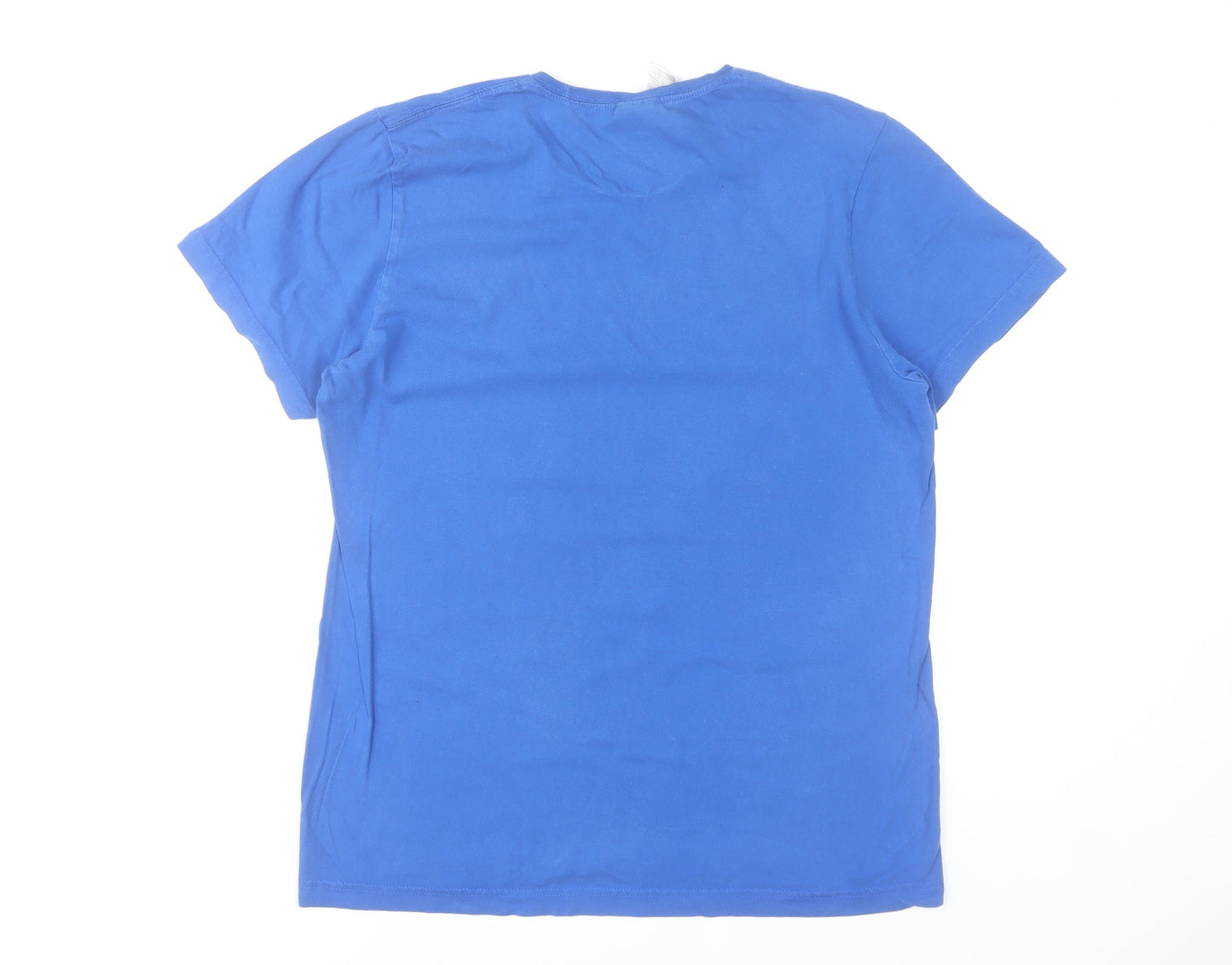 Adidas Men's Blue Small Graphic Logo Sports T-Shirt