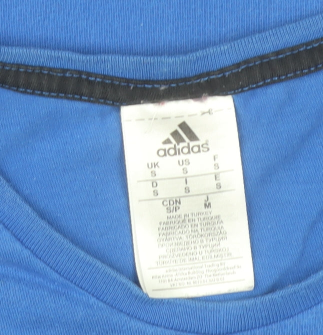 Adidas Men's Blue Small Graphic Logo Sports T-Shirt