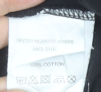 McKenzie Men Black L Cotton Crew Neck Graphic Print T-Shirt