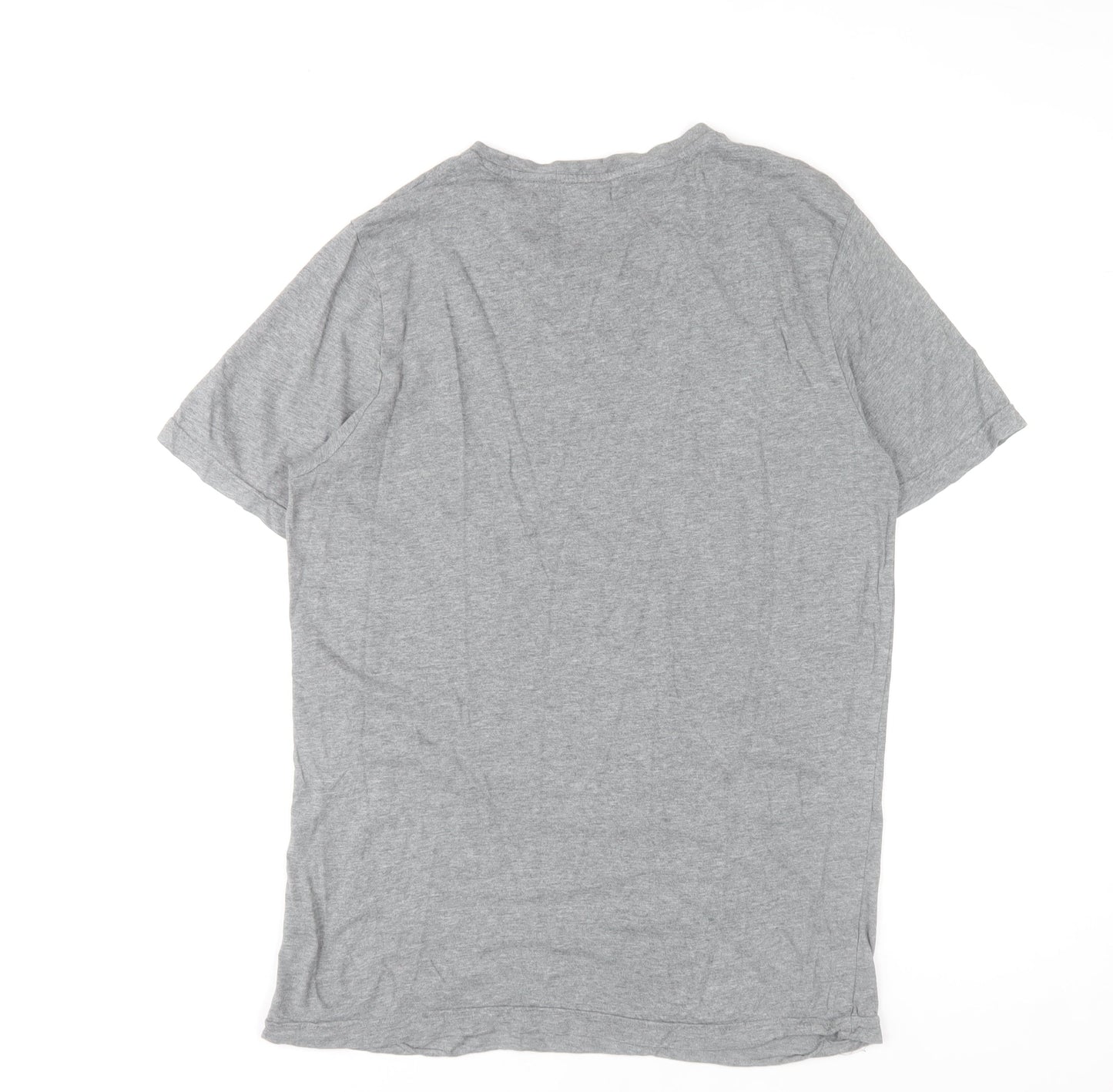 Puma Men Grey Regular Fit Cotton Short Sleeve Crew Neck Graphic T-Shirt Size L