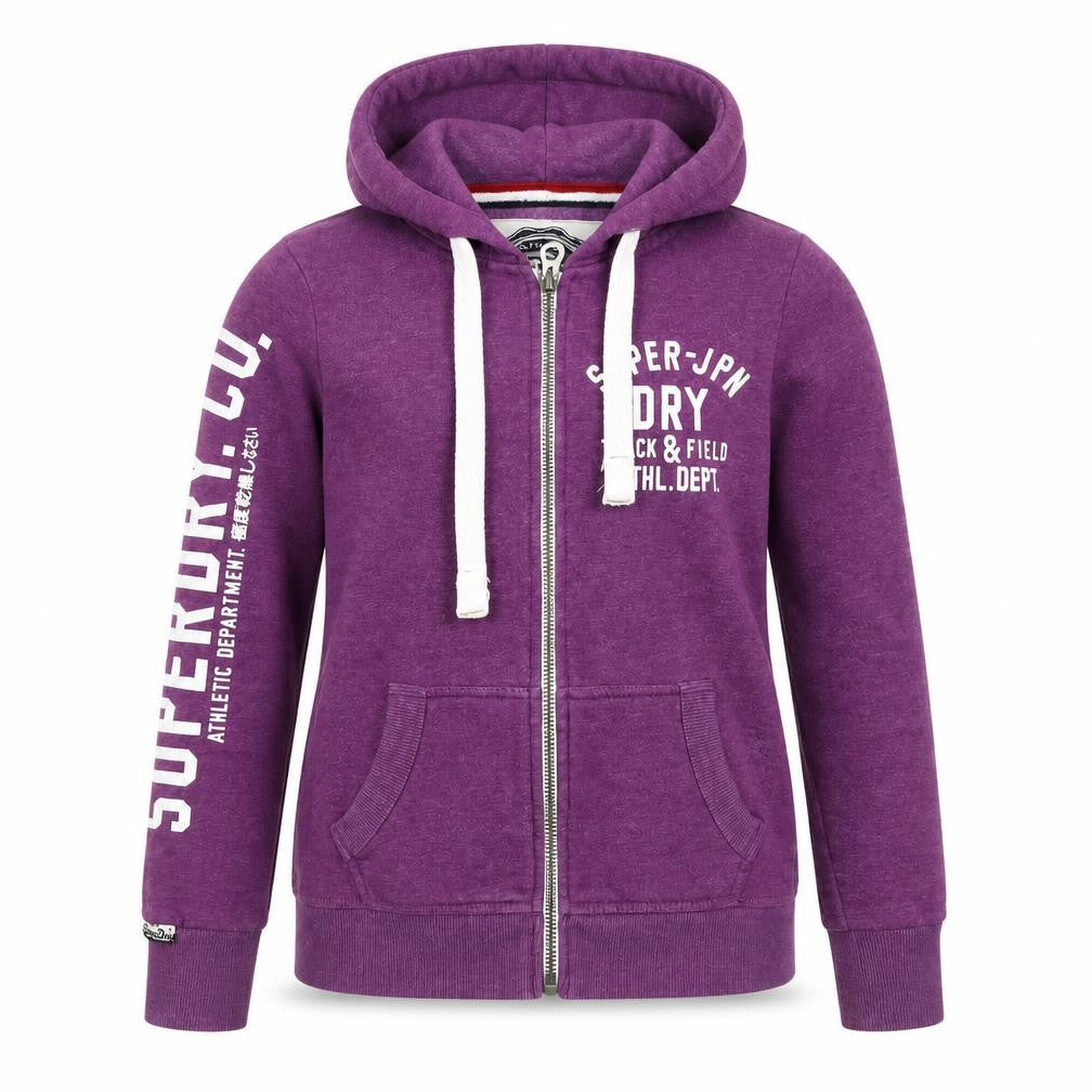 Womens UK Size S Regular Superdry Purple Cotton Blend Jacket