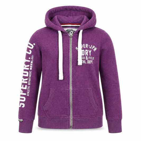 Womens UK Size S Regular Superdry Purple Cotton Blend Jacket