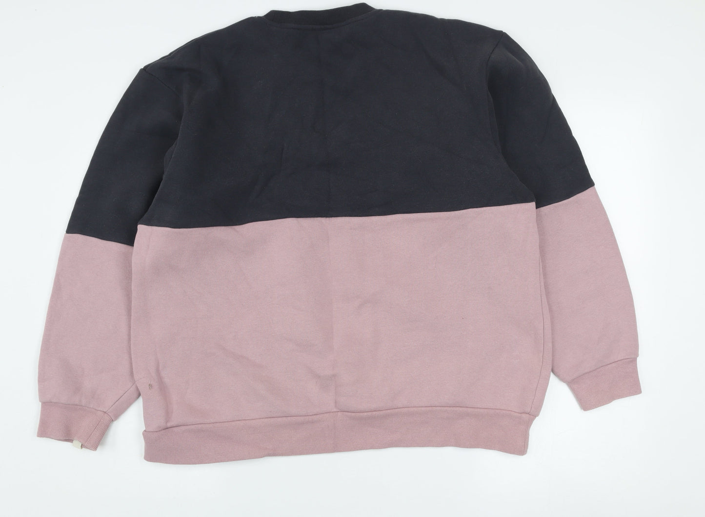 Diesel Womens Black Pink Colourblock Logo Sweatshirt XL Cotton Blend