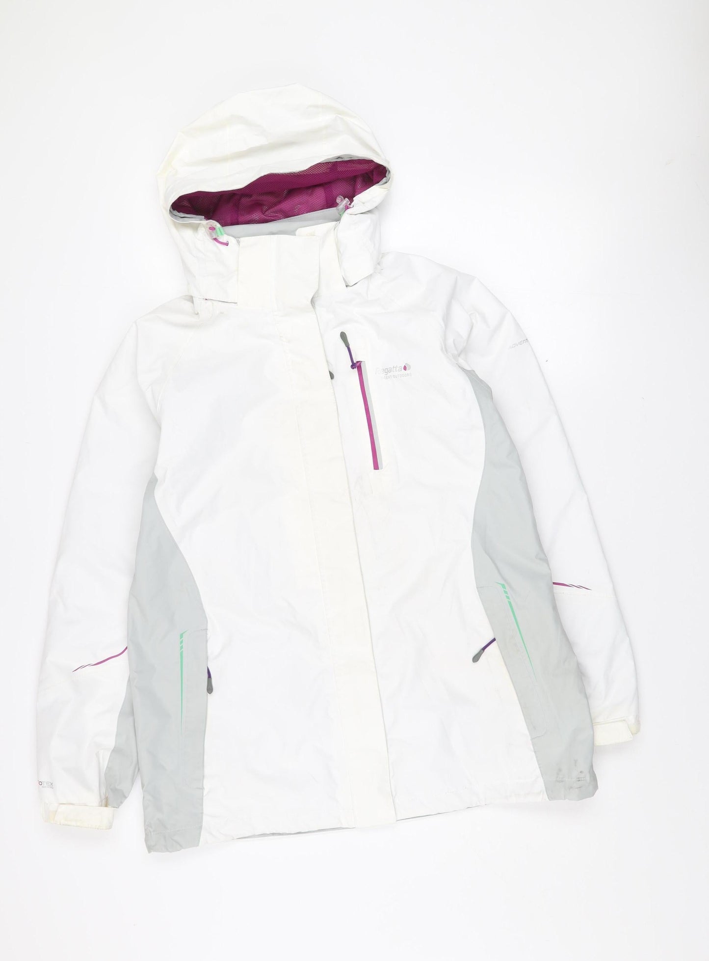 Regatta Women’s White Waterproof Hooded Rain Coat Jacket UK 14