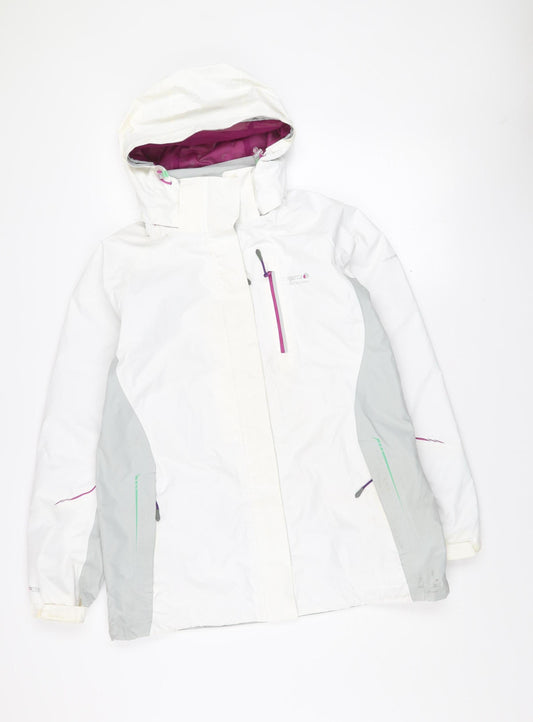 Regatta Women’s White Waterproof Hooded Rain Coat Jacket UK 14