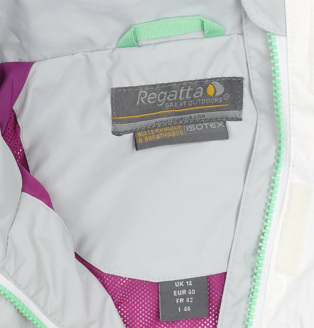 Regatta Women’s White Waterproof Hooded Rain Coat Jacket UK 14