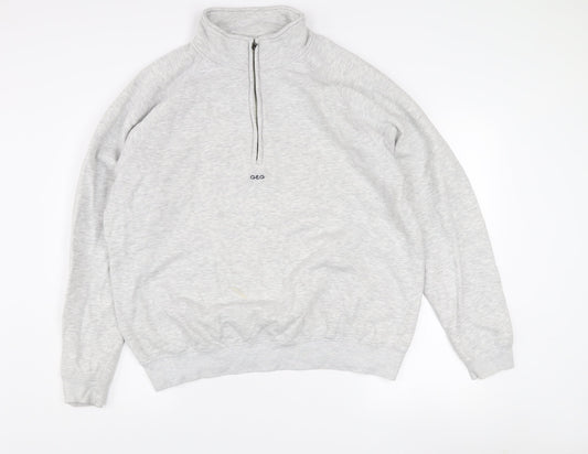 G&G Women’s Grey 1/4 Zip Sweatshirt XL Cotton Blend Casual Comfort