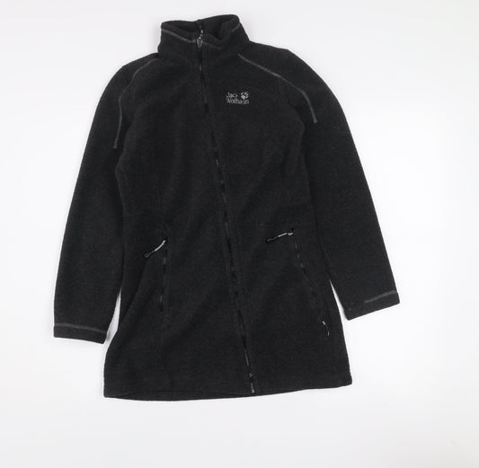 Jack Wolfskin Women's Black Fleece Mid-Length Outdoor Jacket Size 8