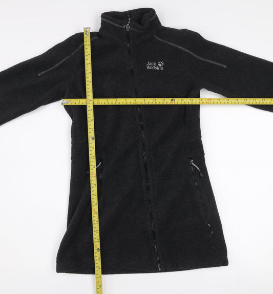 Jack Wolfskin Women's Black Fleece Mid-Length Outdoor Jacket Size 8