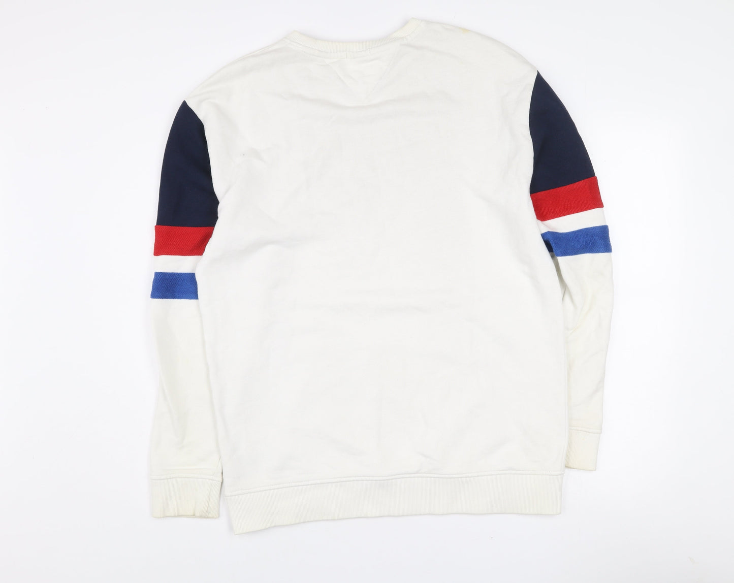 Tommy Jeans Men’s White Relaxed Fit Graphic Sweatshirt Size S