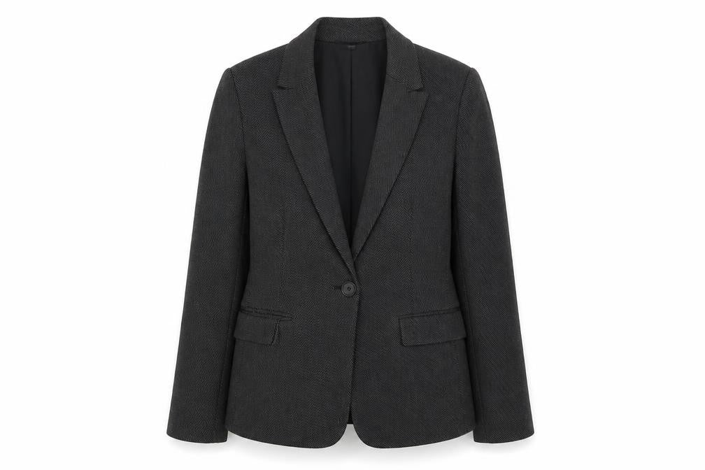 Marks and Spencer Women's Black Mix Size 12 Standard Fit Single-Breasted Blazer