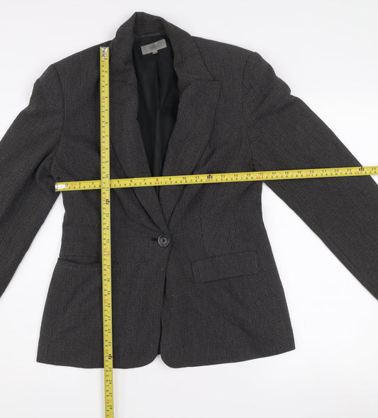Marks and Spencer Women's Black Mix Size 12 Standard Fit Single-Breasted Blazer