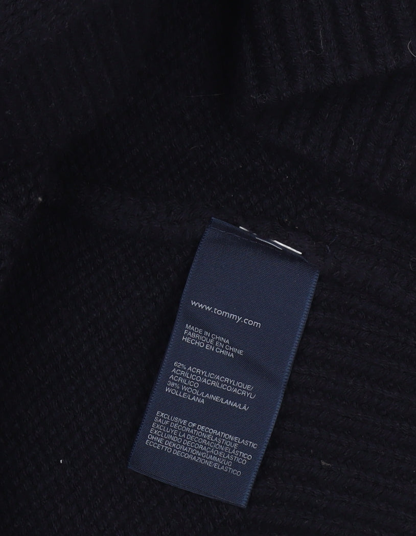 Tommy Hilfiger Women’s Black Wool Blend Cable Knit Cardigan XL