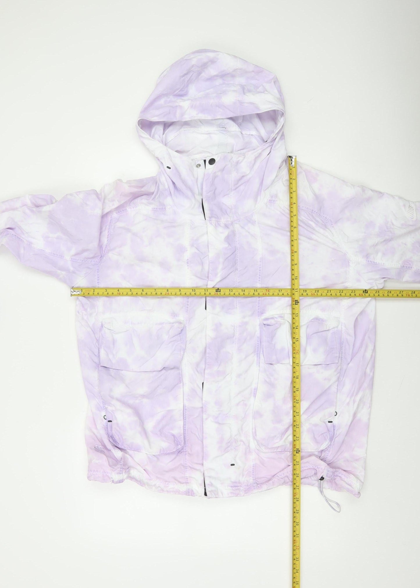 Nike Women's Purple Tie-Dye Hooded Windbreaker Jacket Size L