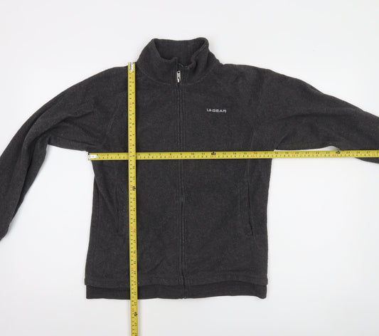 LA Gear Womens Black Fleece Full Zip Jacket Size 10