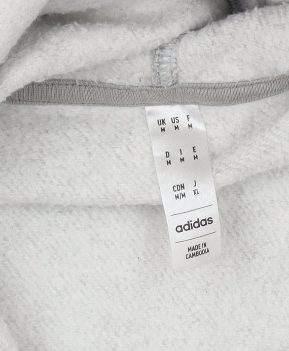 adidas Men’s Grey Pullover Hoodie Size M Sports Fleece Sweatshirt
