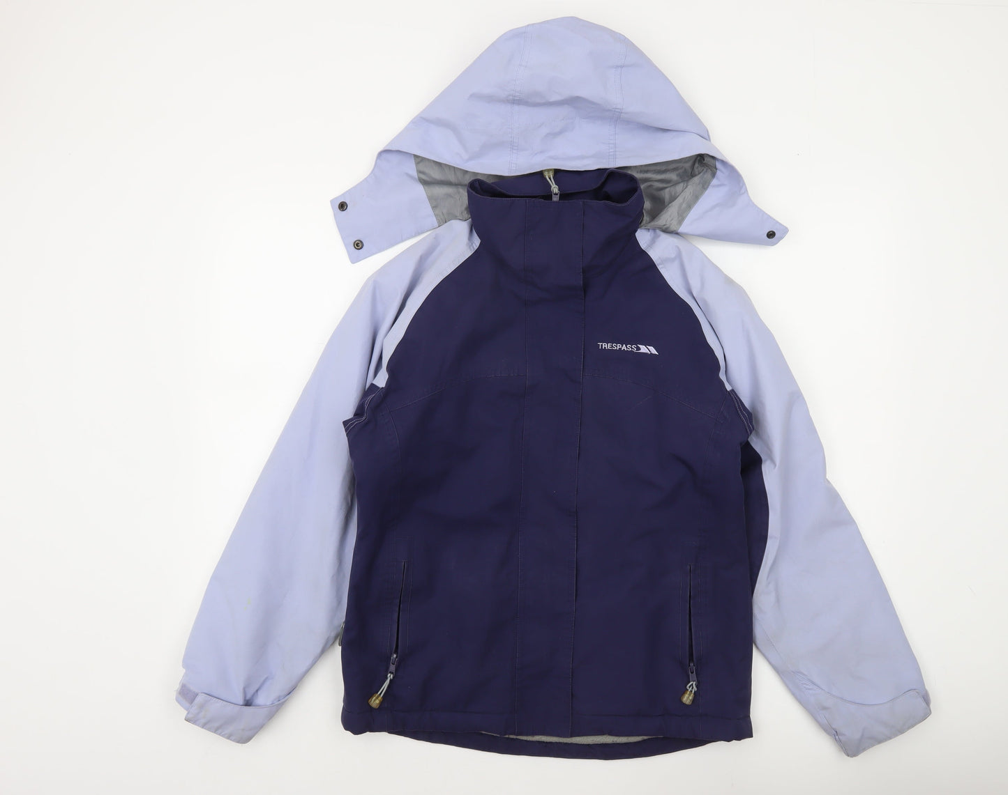 Trespass Womens Blue Waterproof Windproof Hooded Rain Jacket Size 10