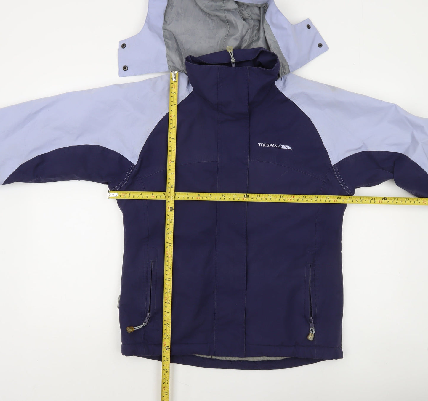 Trespass Womens Blue Waterproof Windproof Hooded Rain Jacket Size 10