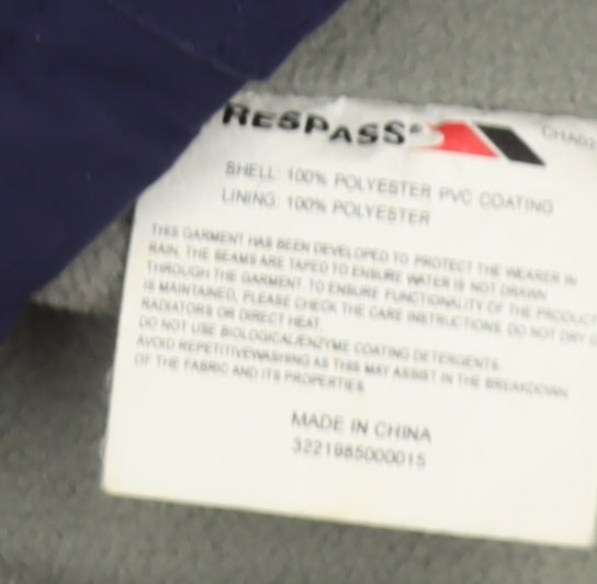 Trespass Womens Blue Waterproof Windproof Hooded Rain Jacket Size 10