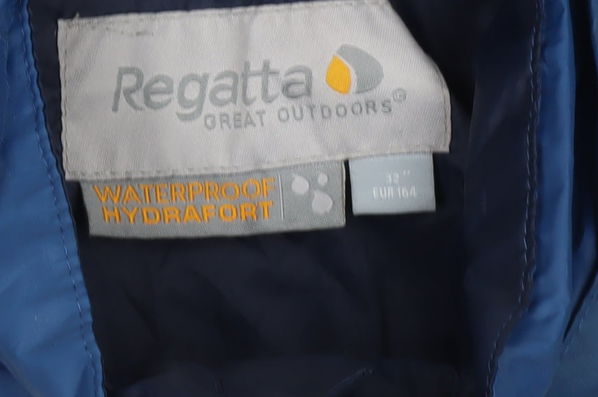 Regatta Boys Blue Waterproof Hooded Rain Jacket 12 Years (164cm)