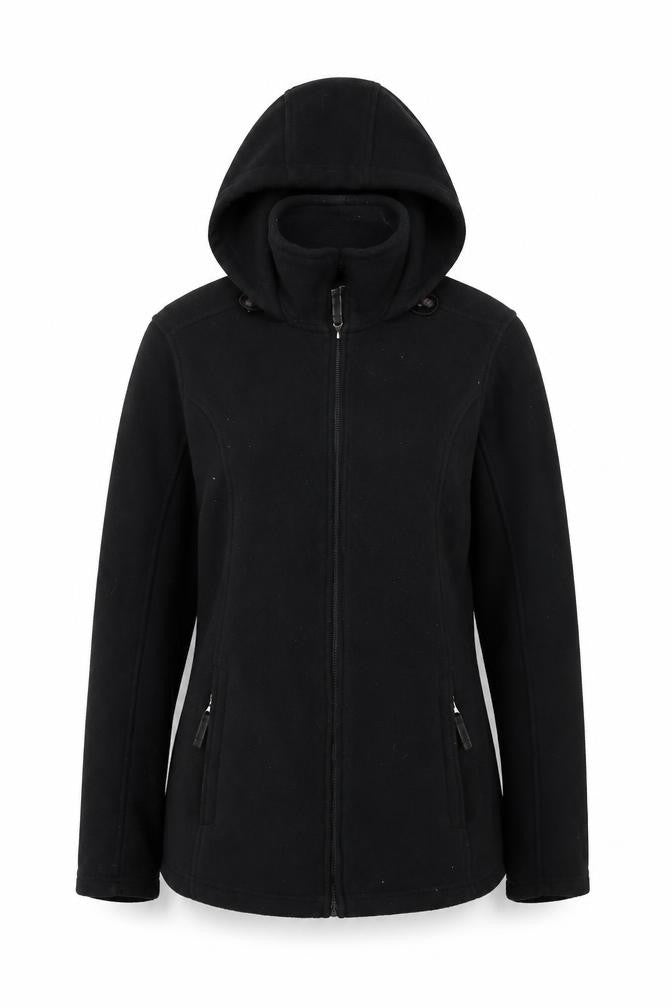Lands’ End Women’s Black Fleece Full Zip Hoodie Size Small