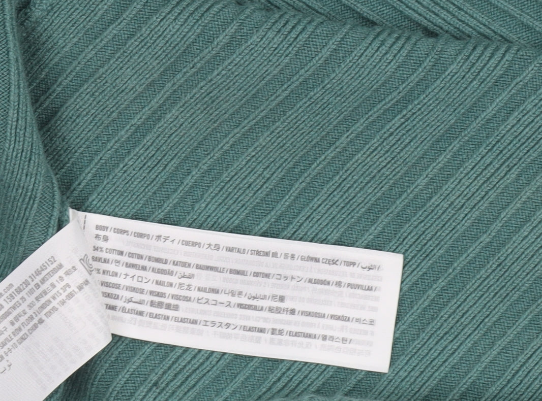 Abercrombie & Fitch Women's Green Ribbed Bodycon Midi Knit Dress Size S