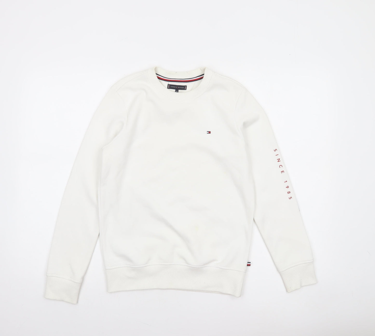 Tommy Hilfiger Boys White Logo Crew Neck Sweatshirt 12 Years