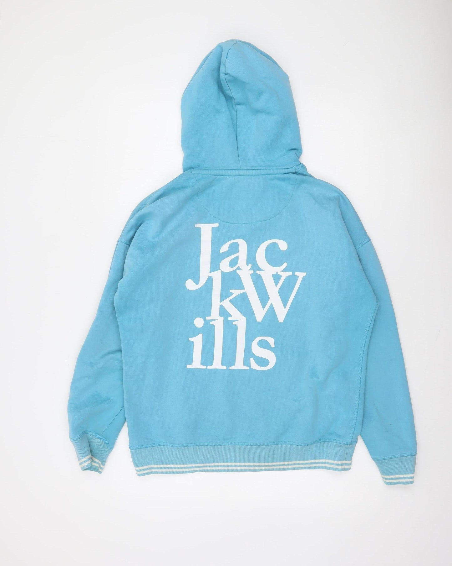 Jack Wills Women Blue UK 8 Pullover Hoodie with Logo Print