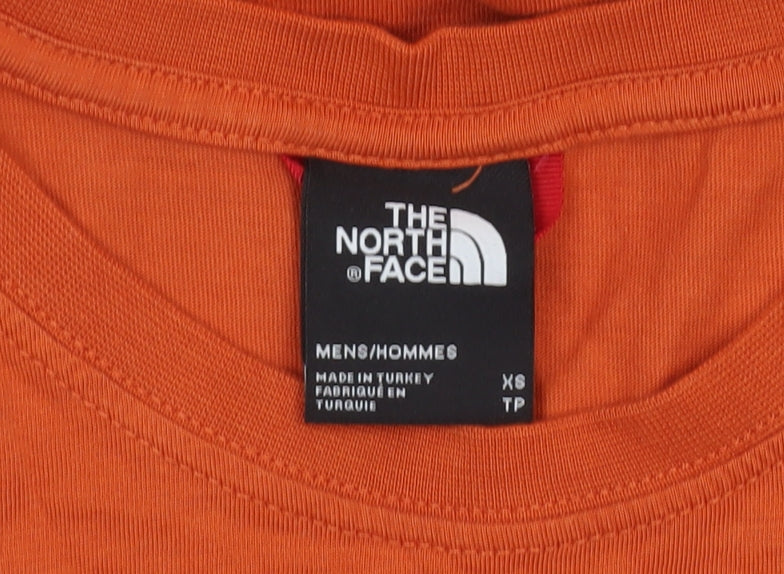 The North Face Men’s Orange XS Cotton Graphic Logo T-Shirt Outdoor