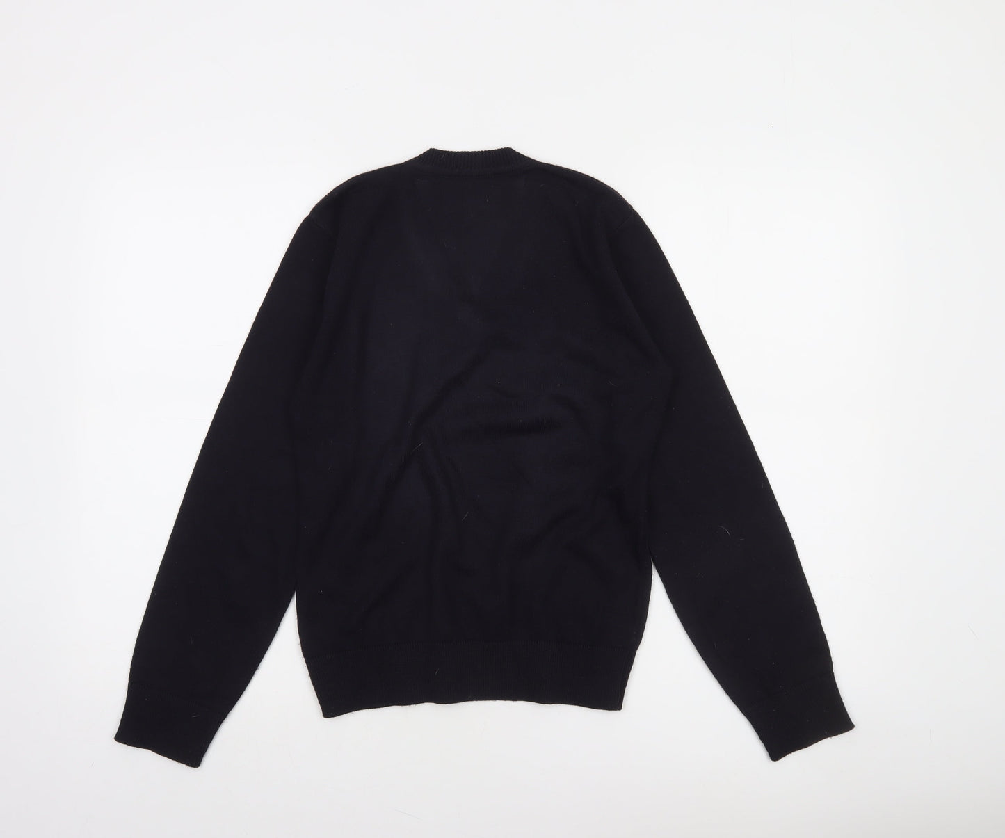 Tommy Hilfiger Women's Black Cotton V-Neck Jumper Size S