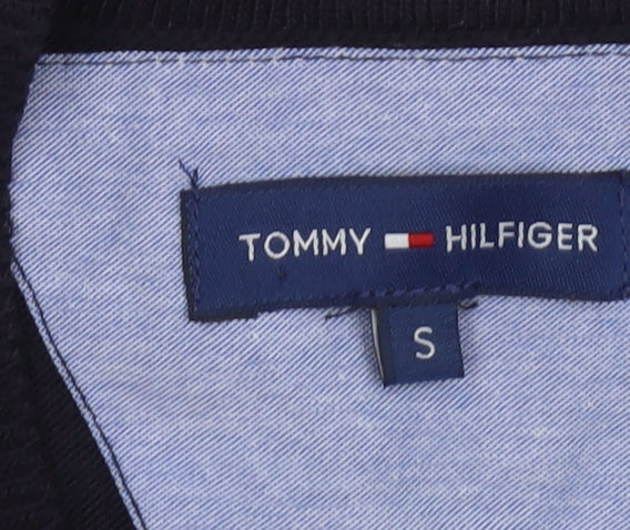 Tommy Hilfiger Women's Black Cotton V-Neck Jumper Size S