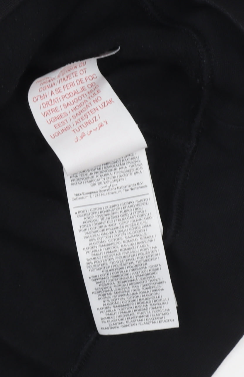 Nike Boys Black XL Hoodie Standard Fit Half Zip Cotton Blend