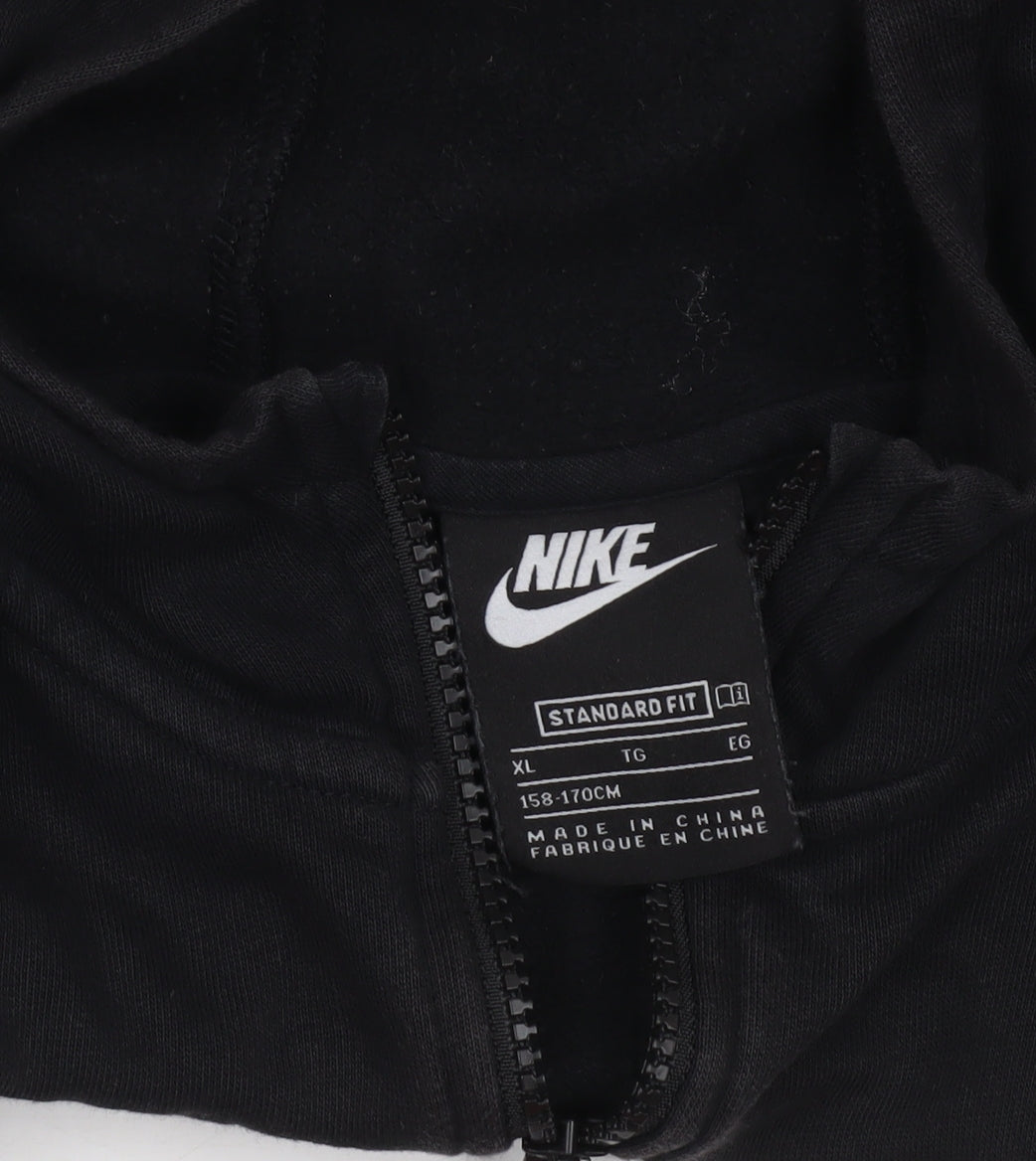 Nike Boys Black XL Hoodie Standard Fit Half Zip Cotton Blend
