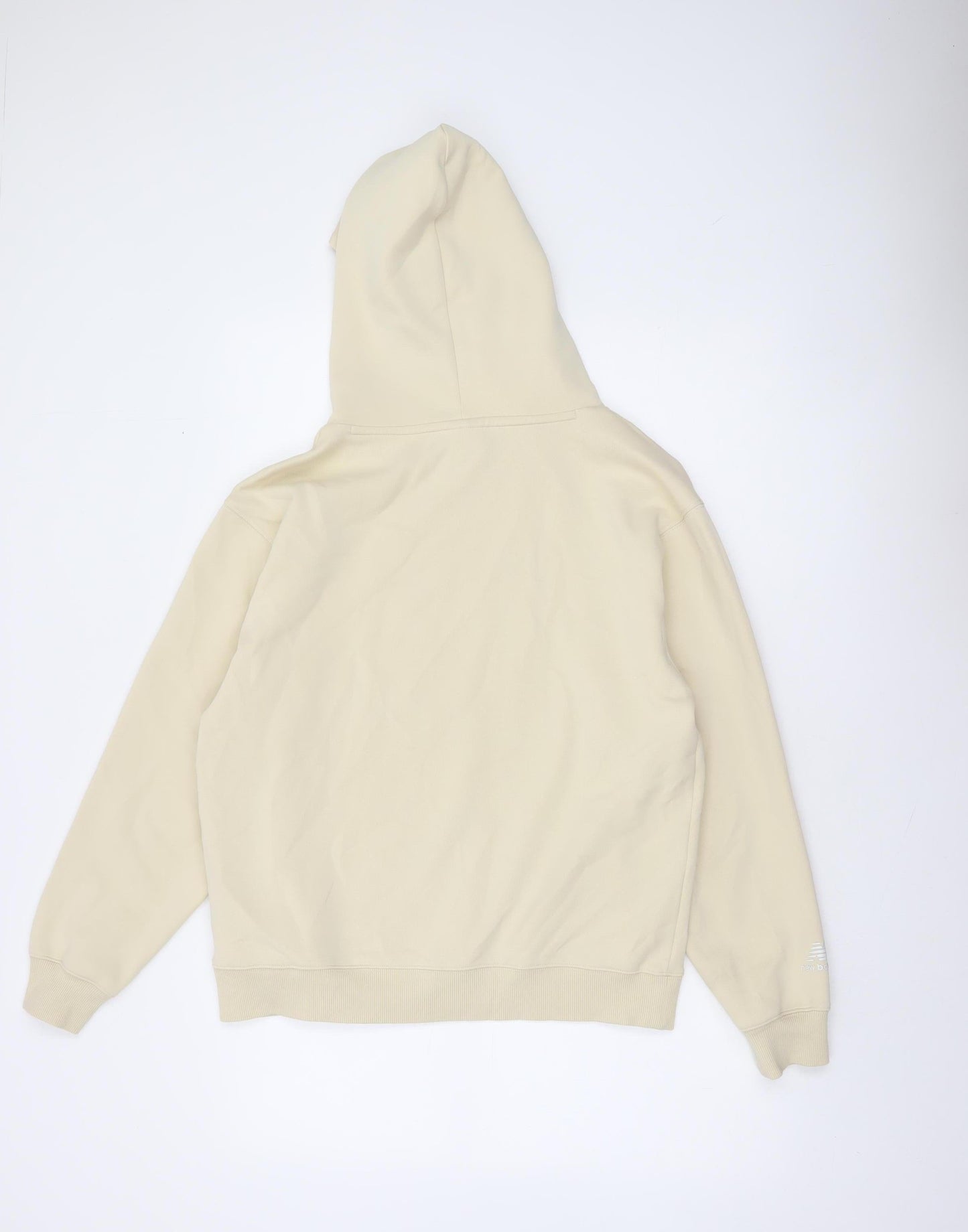 New Balance Womens Beige Pullover Hoodie Medium Cotton Blend 1906 Logo