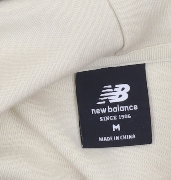 New Balance Womens Beige Pullover Hoodie Medium Cotton Blend 1906 Logo