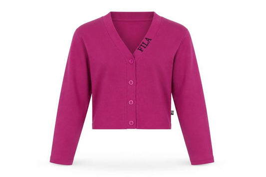 Womens UK Size M Slim FILA Pink Cotton Blend Jacket