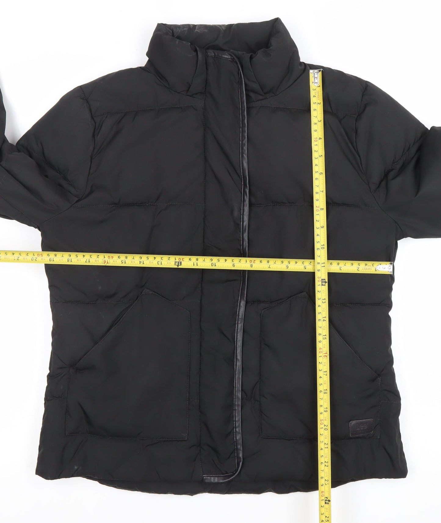 Lee Women's Black Mid-Length Puffer Jacket Size M