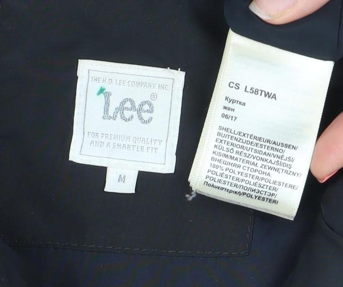 Lee Women's Black Mid-Length Puffer Jacket Size M