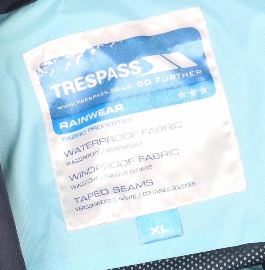 Trespass Women's Blue XL Waterproof Hooded Rain Coat Jacket