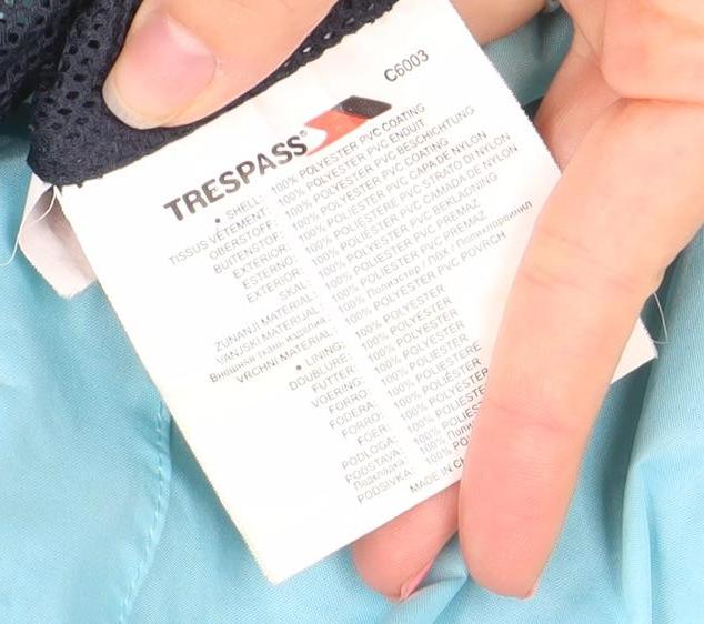 Trespass Women's Blue XL Waterproof Hooded Rain Coat Jacket