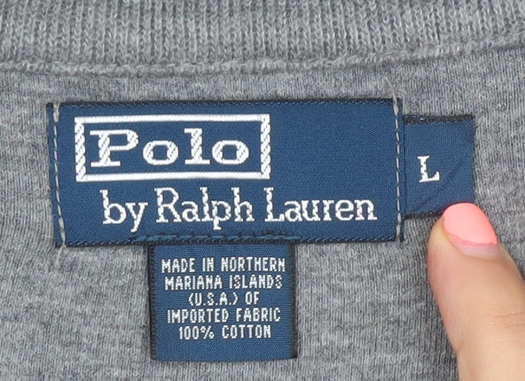 Polo Ralph Lauren Men's Grey L 1/2 Zip Cotton Sweatshirt