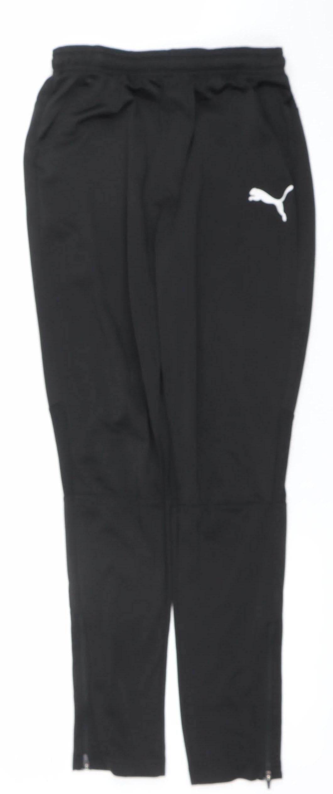 Puma Boys Black 13-14 Years Track Pants Quick Dry Stretch Tapered