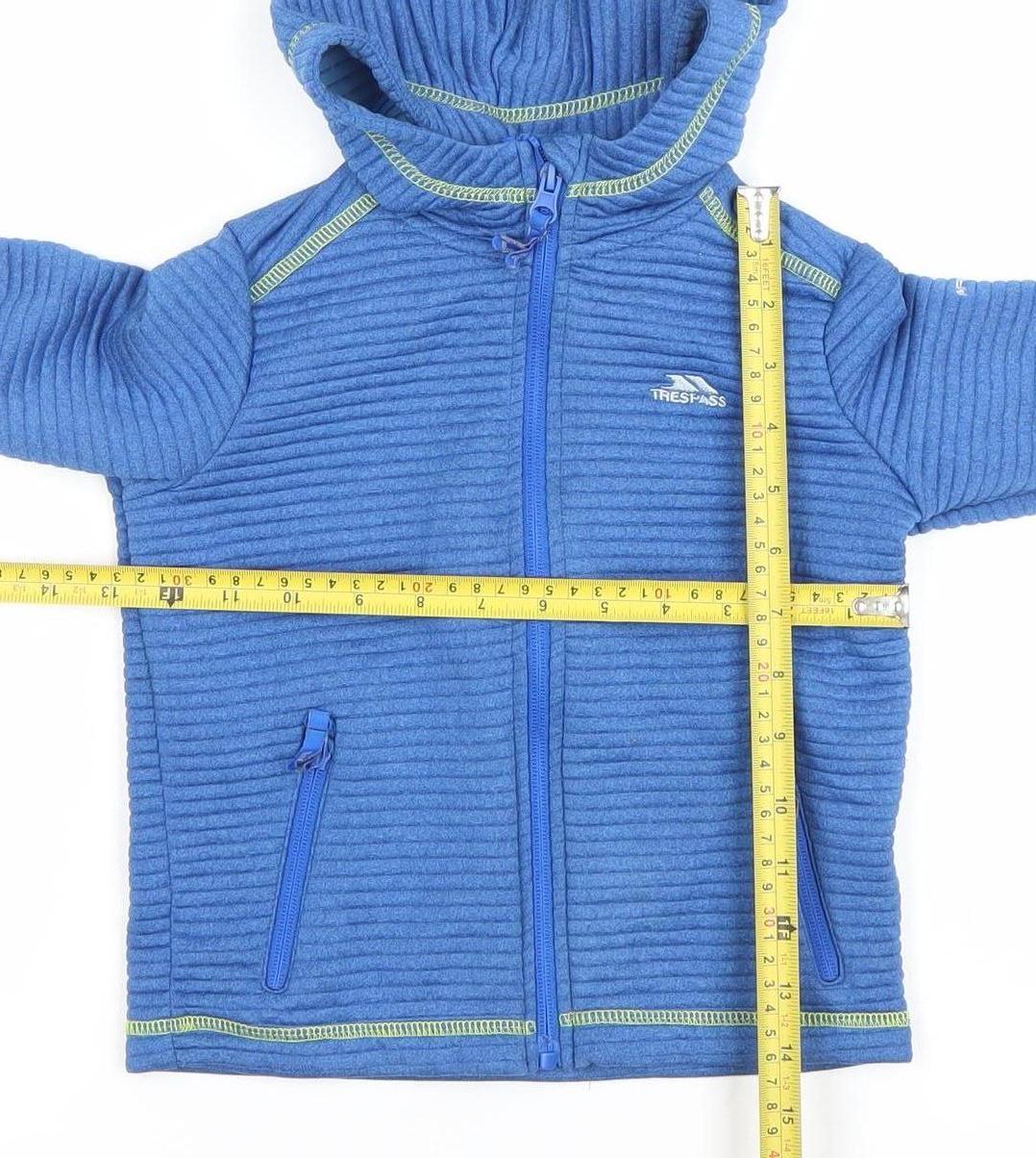 Trespass Boys Blue Full Zip Hoodie 3-4 Years Polyester Fleece Outdoor