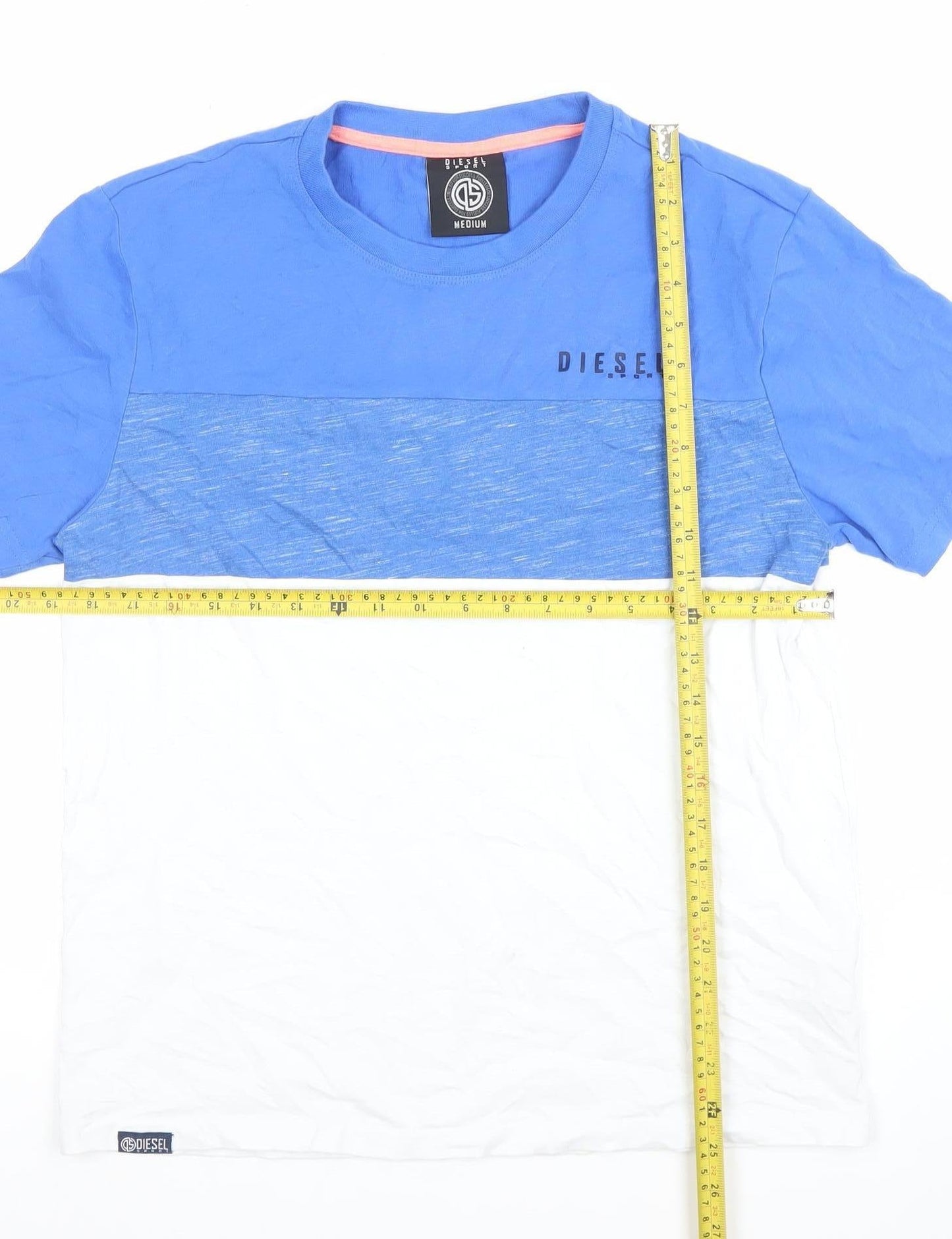 Diesel Sport Men's Blue Colourblock Crew Neck T-Shirt Medium