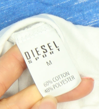 Diesel Sport Men's Blue Colourblock Crew Neck T-Shirt Medium