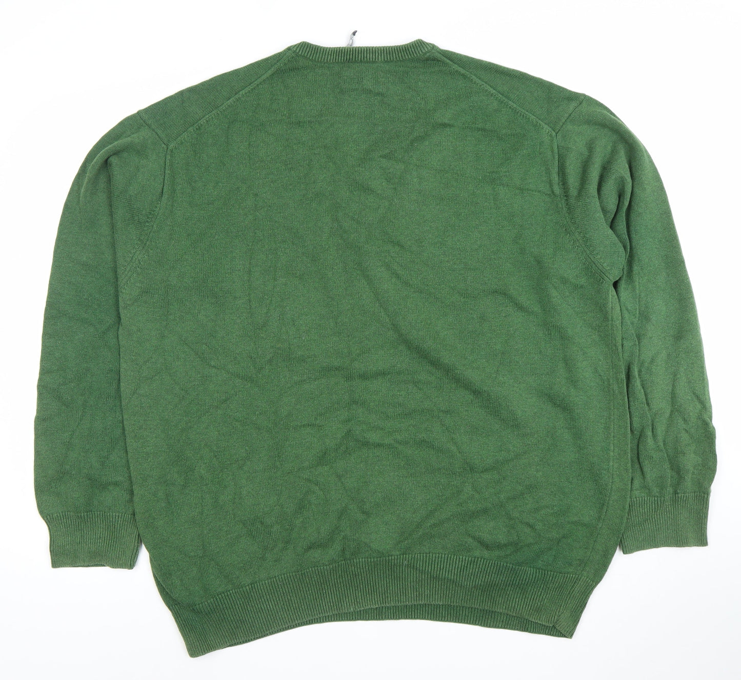 GANT Men’s Green 3XL V-Neck Cotton Pullover Jumper
