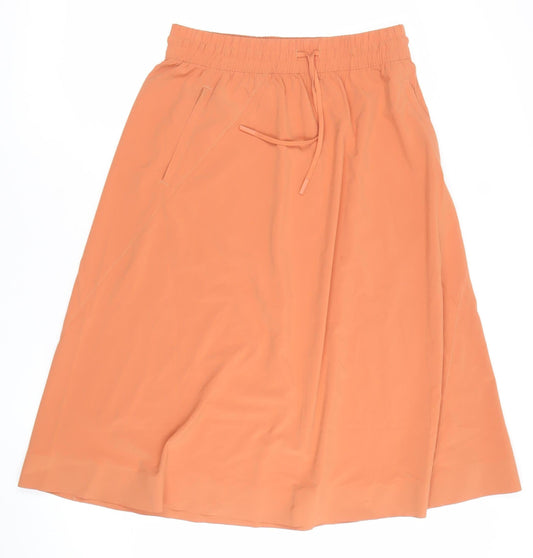 Athleta Women's Orange Nylon Stretch A-Line Skirt Size 8