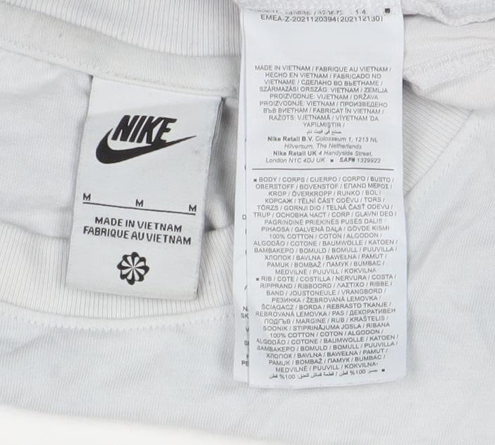 Nike Men's White Sports Graphic Logo Crew Neck T-Shirt Size M