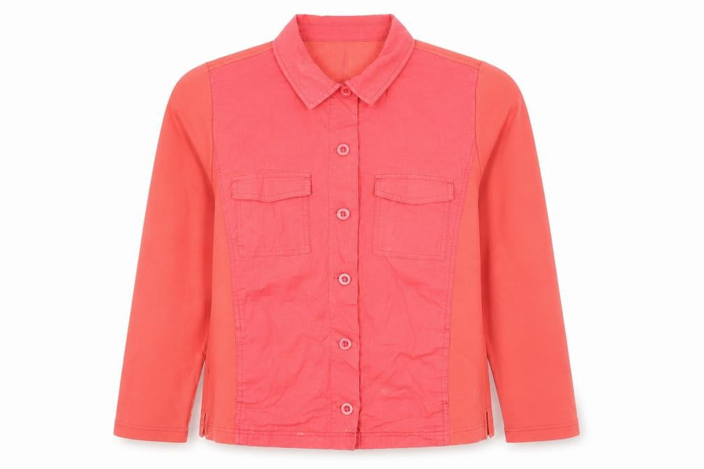 Tea Lane Womens Pink Cotton Blend Button Up Jacket Size S