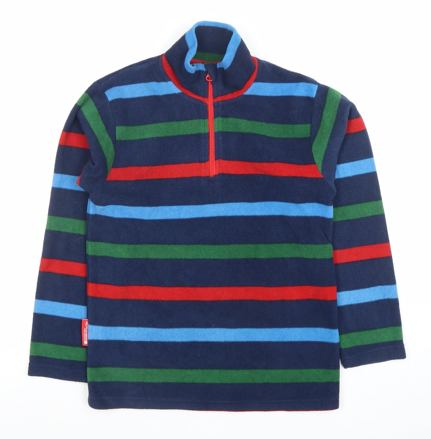 Mountain Warehouse Boys Navy Striped Fleece Hoodie 11-12 Years Half Zip